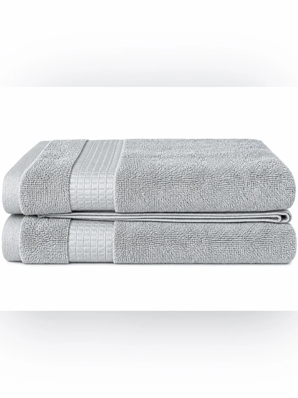 Purely Organic 100% Cotton Bath Towels Gray 30x58 Set of 2